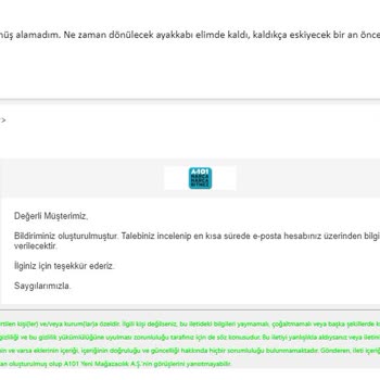 A101 Ekstra İade Sorunu