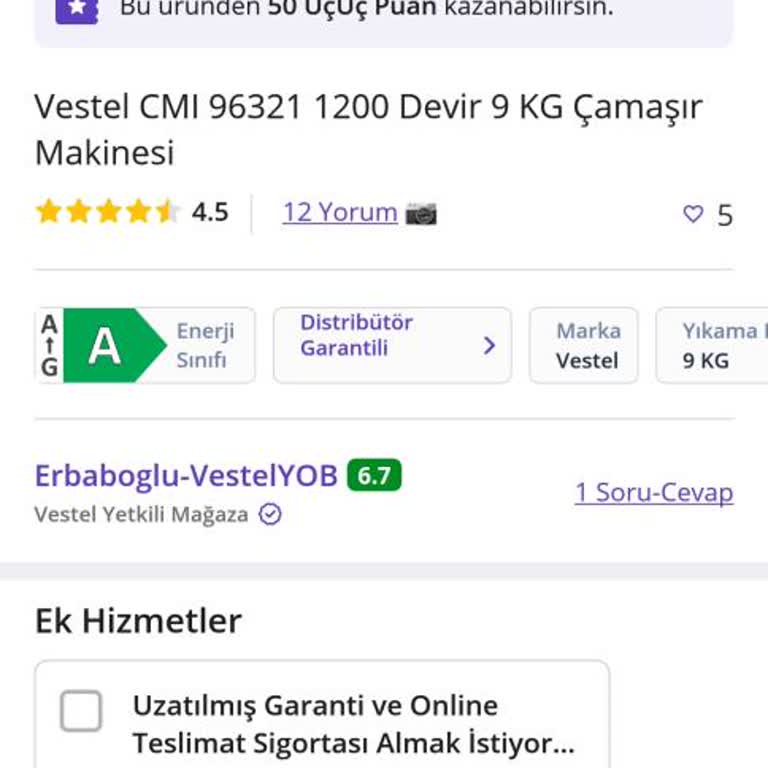 N11 Üzerinden Erbaboğlu Vestel Satıcı Siparişi