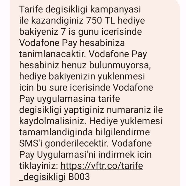 Vodafone Hediye Bakiye Sorunu