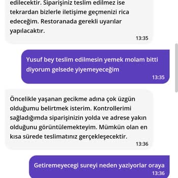 Getir Yemek Siparişini İptal Etmiyor.