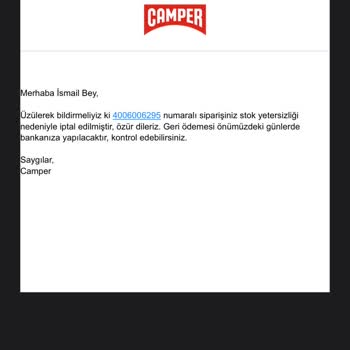 Neden Camper.com Onayladığı Siparişi İptal Etti?