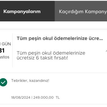 Garanti BBVA Kampanya Taahhüdüne Uymamaktadır.
