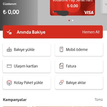 Vodafone Pay 750 TL Yükleme Yapmıyor