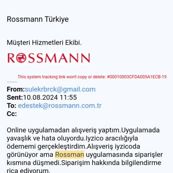 Rossmann Online Alışveriş Hüsranı