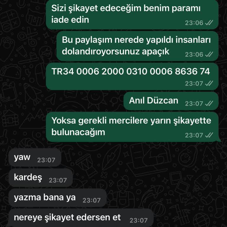 Yunustips.danismanlik Yunustips Denilen Şahıs Paramı İade Etmiyor!