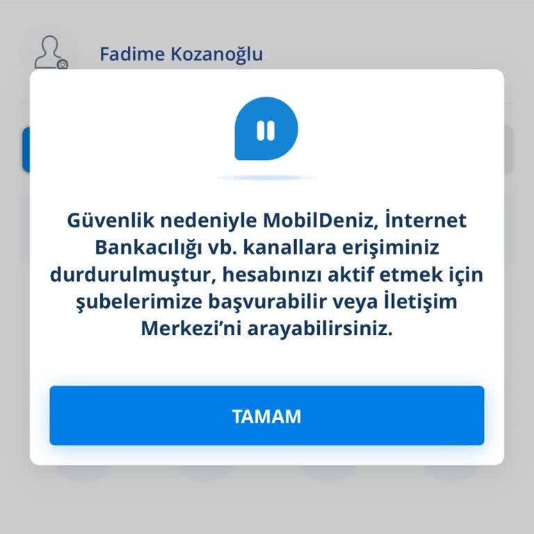 Denizbank Mobil Denize Giriş Yapamıyorum