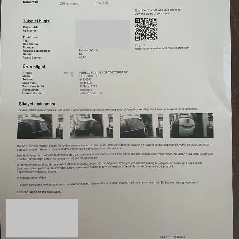Media Markt Kasko Ürünü Vermiyor