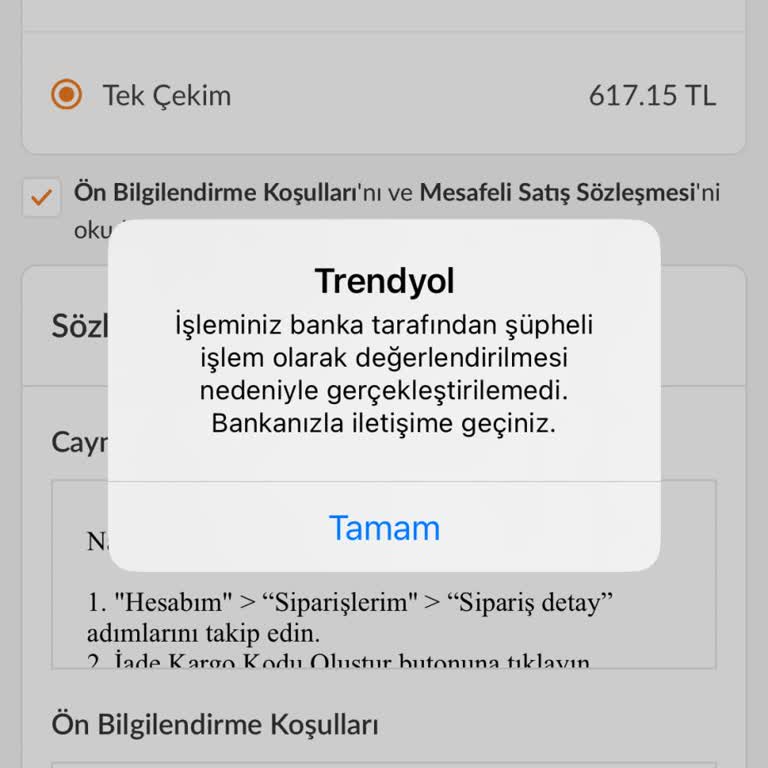 Trendyol Yetersiz Bakiye Sorunu