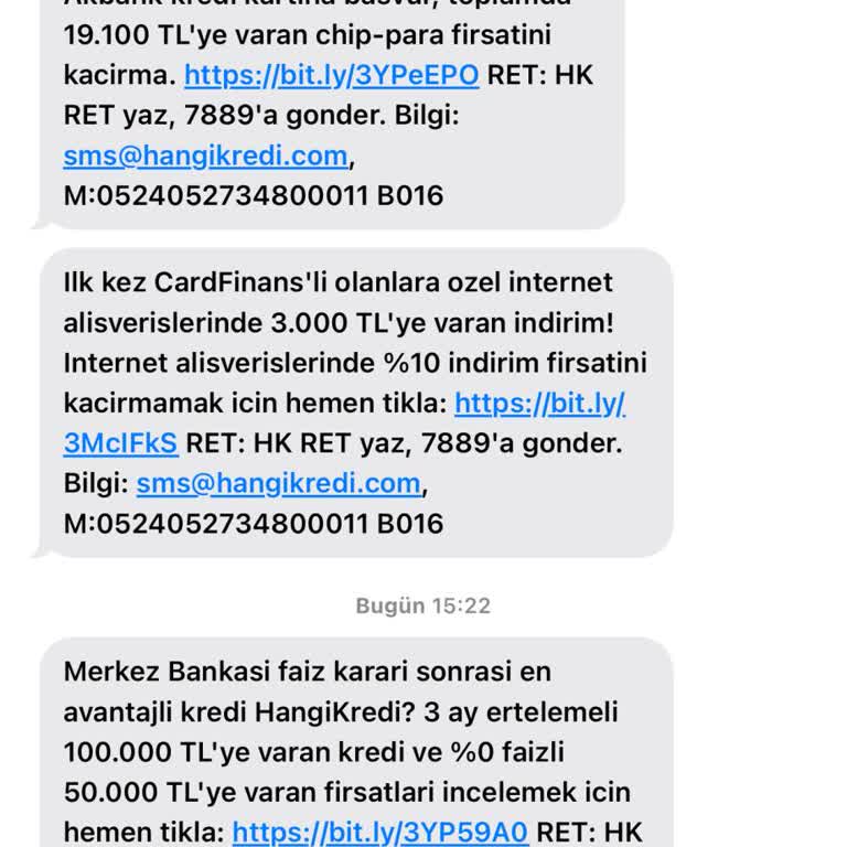 HangiKredi Bu Yalancıların SMS'LERİNİ Görmek İstemiyorum.!