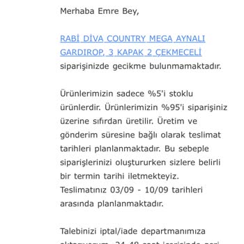 Vivense Teslimat Tarihi Sürekli Değişen Ürün Ve İletişim Sorunları