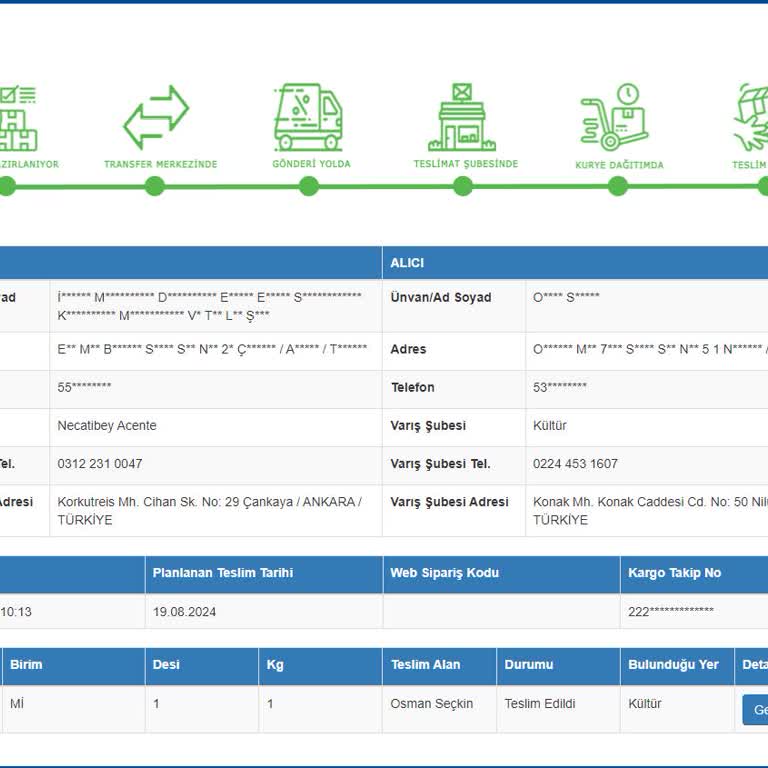 Sürat Kargo Teslim Edildi Olarak Gözüken Kargo