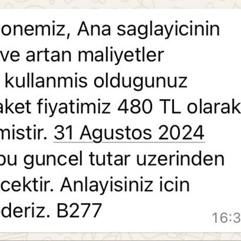 Teknobil İnternet Taahhüt Olmasına Rağmen 1aylık İnternet Paketine Zam
