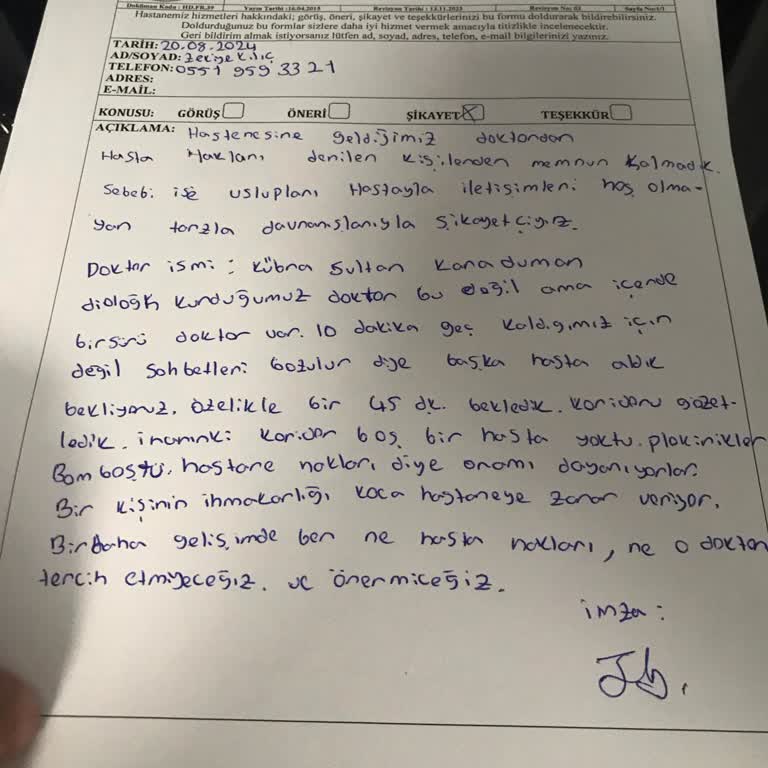 Antalya Ağız ve Diş Sağlığı Hastanesi Doktorların Egosu Ve Yanlış Üslubu