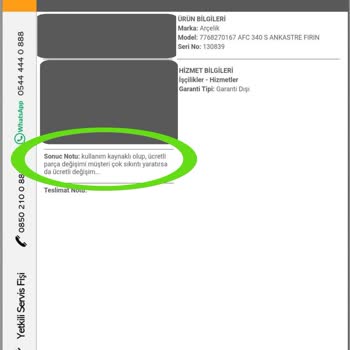 4 Aylık Fırında Boya Atması ve Yanıltıcı Teknik Servis Raporu