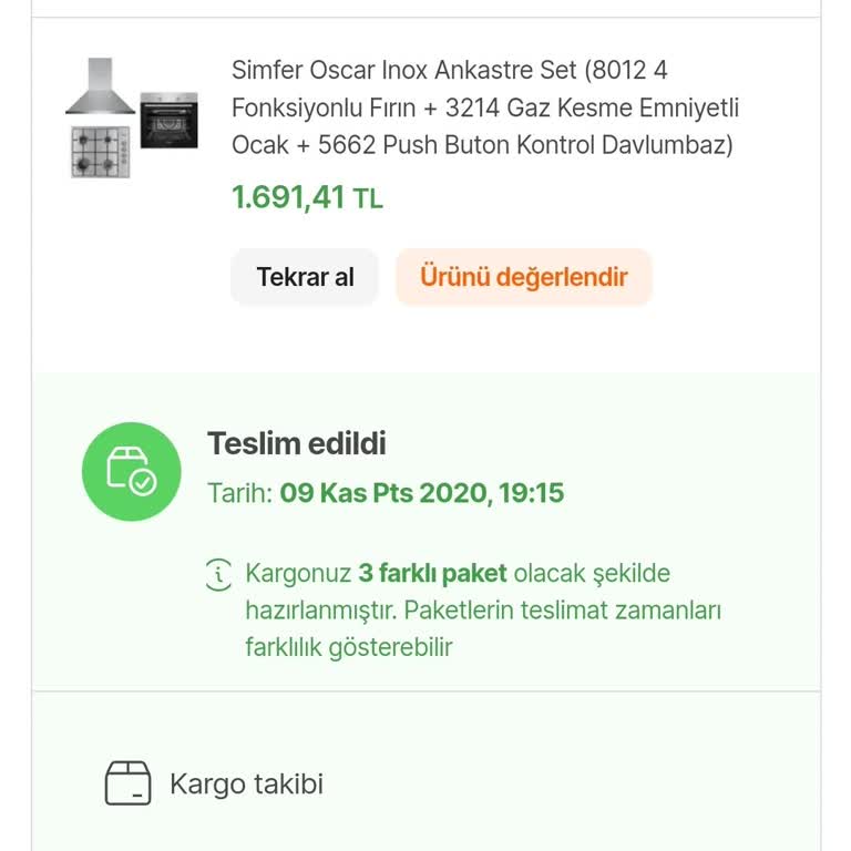 Simfer Oscar Ankastre Set Kalitesiz Ürün