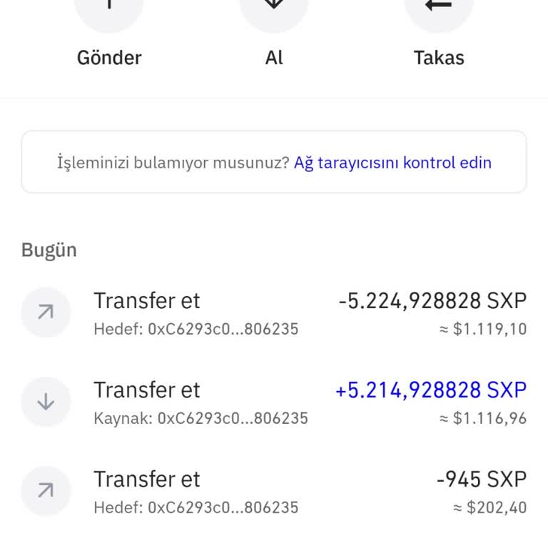 Yapılan İşlemde Yaşanan Sorun!