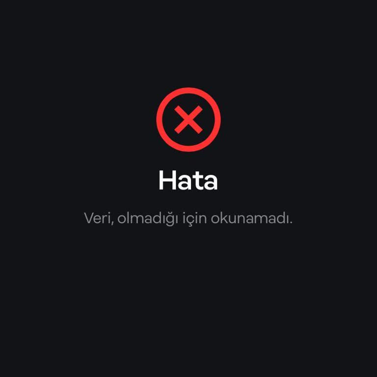 Papara Veri Olmadığı İçin Okunamadı Hatası