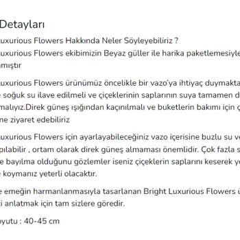 Taze Çiçek Ürün Boyutu Problemleri