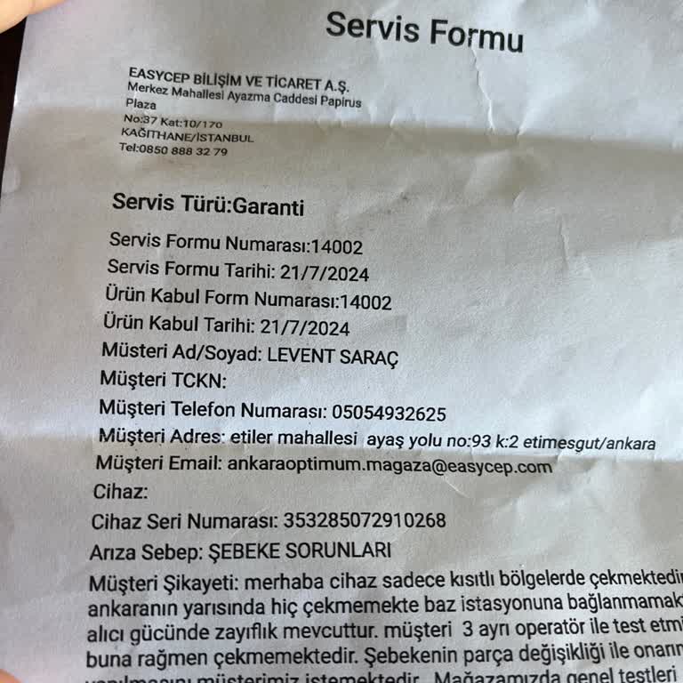 EasyCep Paramı Geri Vermiyor