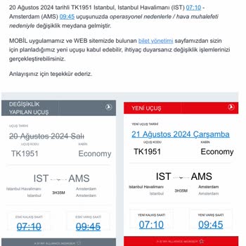 THY Uçuş İptali Ve Yetersiz Müşteri Hizmetleri