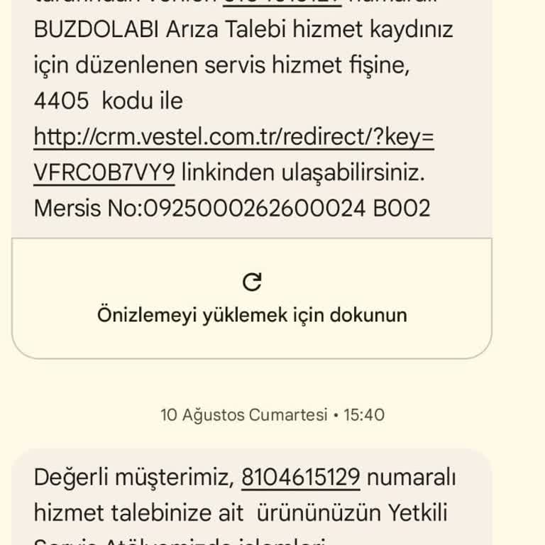 Vestel Buzdolabın Yetkili Servisten 3 Haftadır Gelmemesi