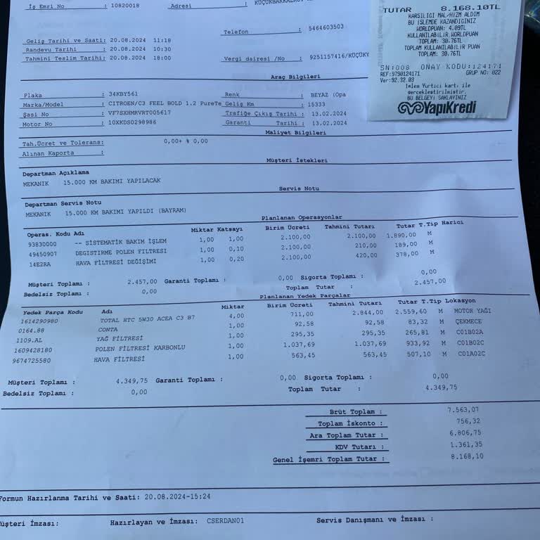 Arkas Otomotiv Arkas Citroen Karşıyaka Yağ Bakım Mağduriyeti