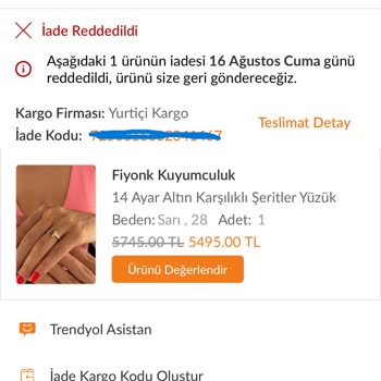 Trendyol Tarafından İade Hakkımın Elimden Alınması