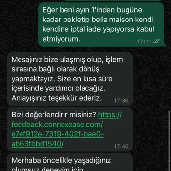 Bella Maison Tedarik Edemediği İçin 20 Gün Sonra Sipariş İptal Ediyor!