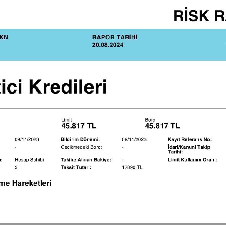 Kapanmayan Borç Nedeniyle Kredi Notum Düşüyor