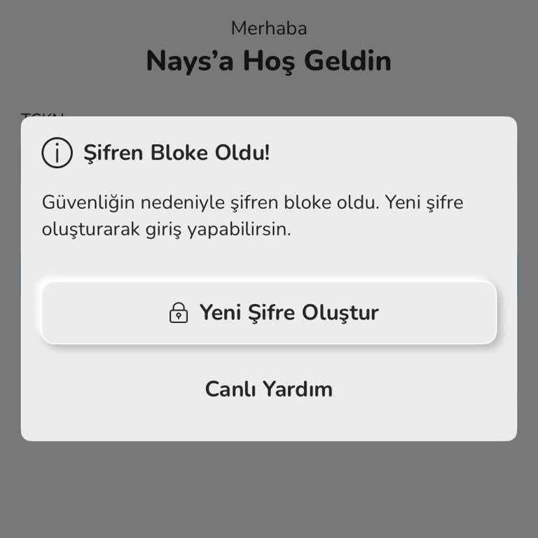 Nays Şifre Bloke Hatası