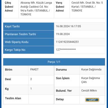 Sürat Kargo Bir Türlü Gelemeyen Kargo