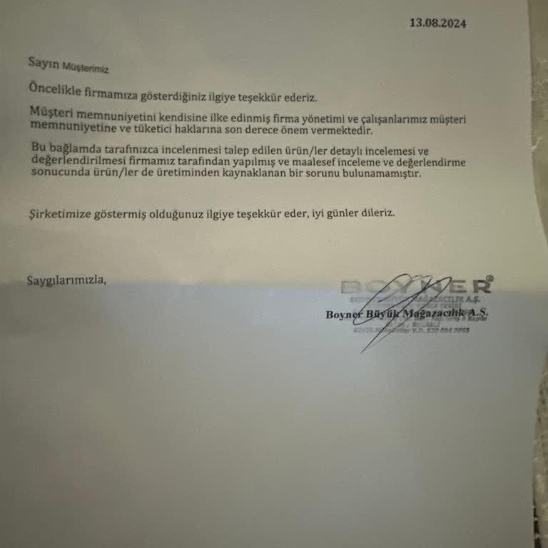 Boyner Bedeni Uymayan Ayakkabıyı İade Kabul Etmiyor