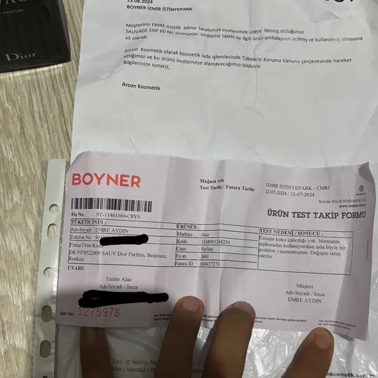 Boyner Parfüm Sorunu İlgilenen Yok