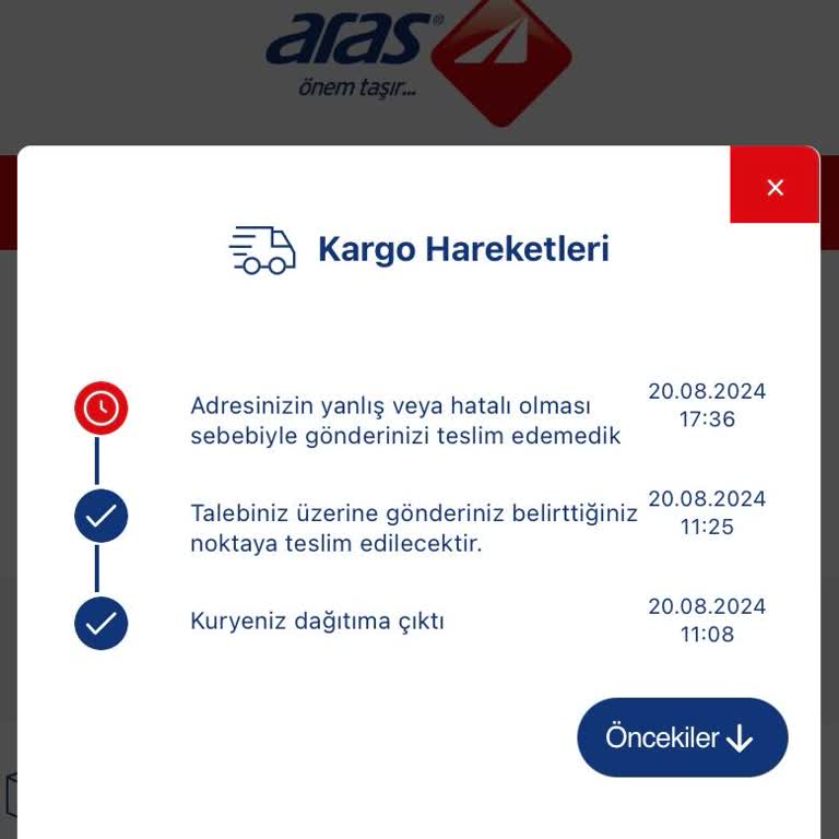 Aras Kargo Dağyaka Şubesi Teslimat Yapmıyor