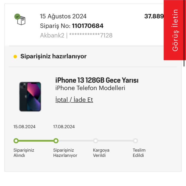 Arçelik'ten Alınan iPhone 13 Teslim Edilmiyor