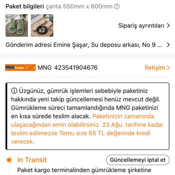 Temu Siparişim Elime Ulaşmıyor