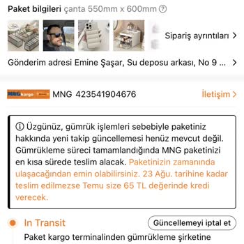 Temu Siparişim Elime Ulaşmıyor