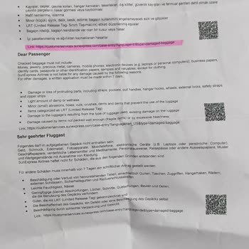 Sunexpress İle Yaptığım Uçuşta Valizim Hasara Uğradı Mağdur Edildim.