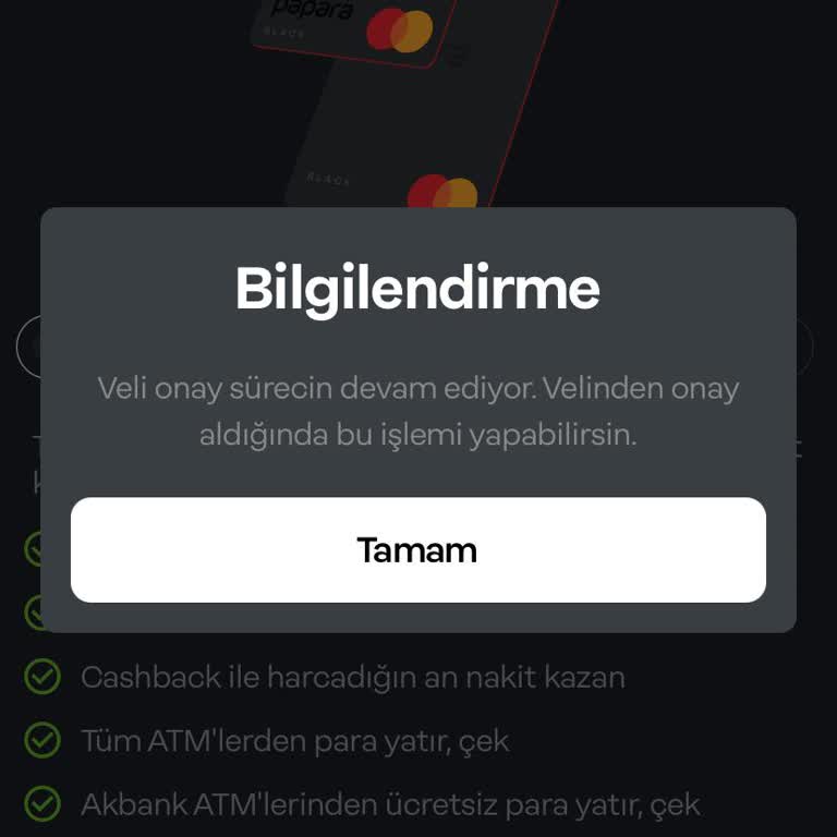 Papara Kart Veli Onayı İptali!