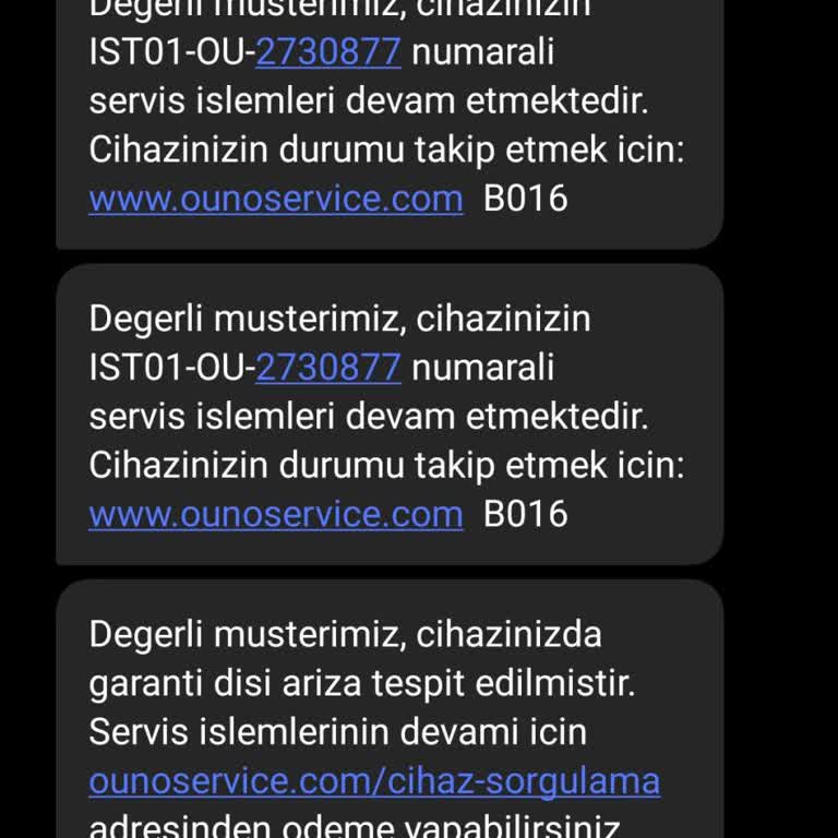 Ouno Service Servis Ve İletişim Sorunlarıyla Mağduriyet Yaşıyorum