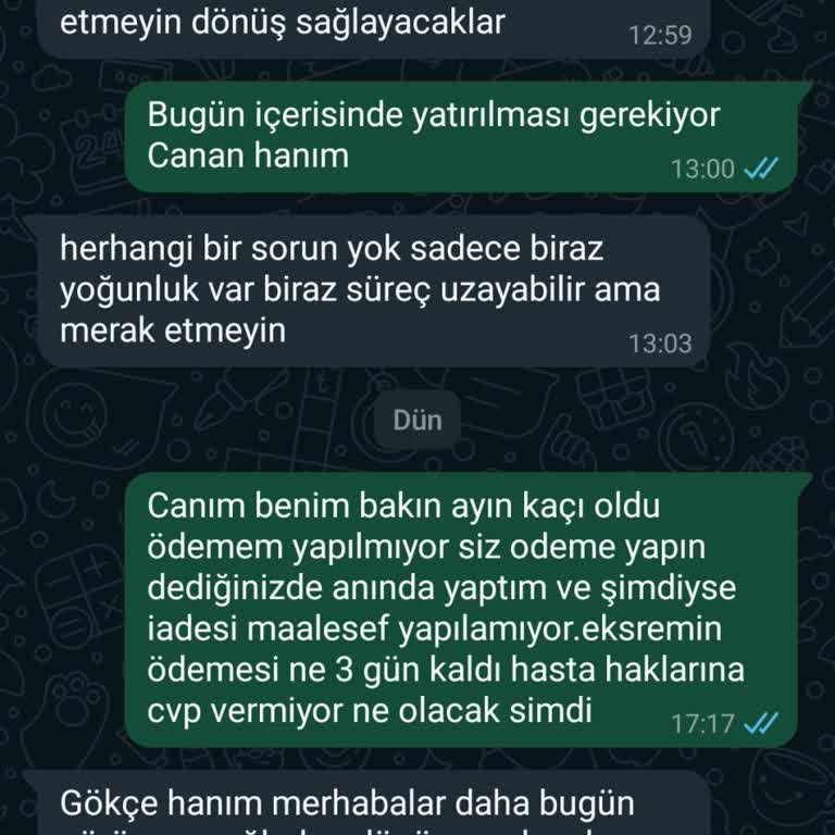 Kolan Hospital Almadığım Hizmetin Ücret İadesini Yatırmadılar