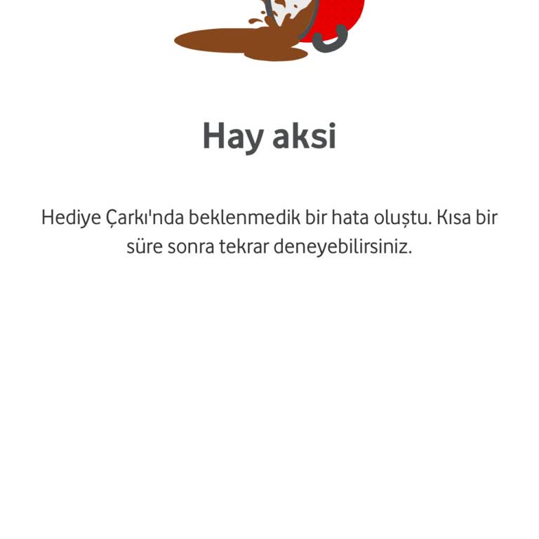 Vodafone Hediye Çarkı Sürekli Hata Veriyor
