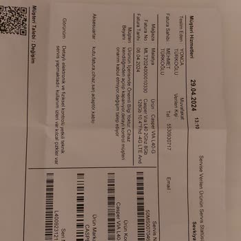 Tabletin Kısa Süre Bozulmasında Vatan Bilgisayar'ın Destek Olamaması Hk