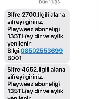 Playweez İzinsiz Abonelik İşlemi