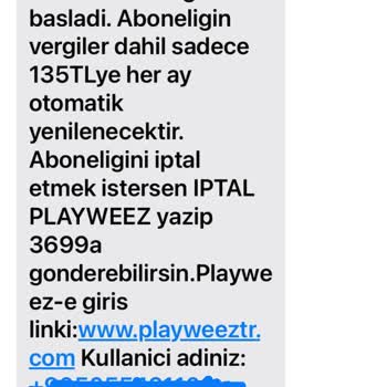 Playweez İzinsiz Abonelik İşlemi