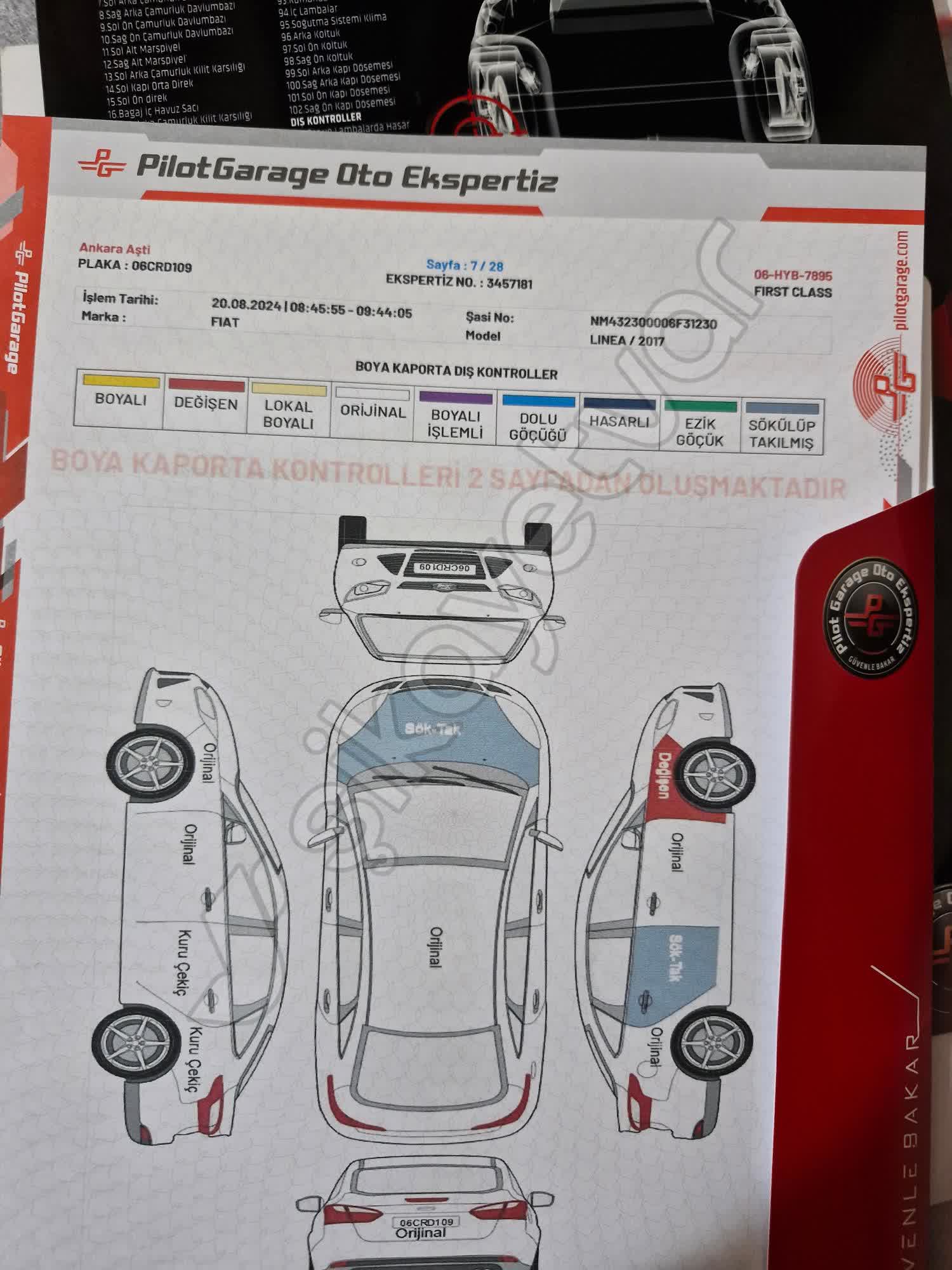 りょうたページ 2 Ayrı Pilot Garage Şubesi Farklı Rapor Hasarı Yanlış