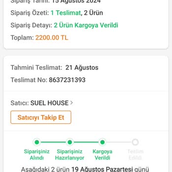 Trendyol Suel House Ayna Siparişimde Aras Kargo Sahte İşlemi