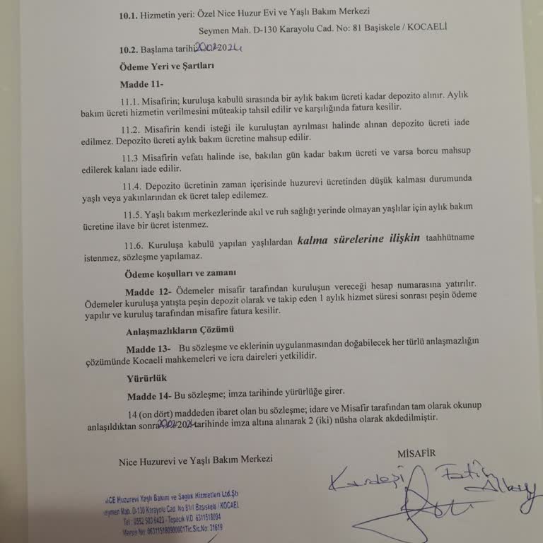 Özel Nice Huzurevi Ve Yaşlı Bakım Merkezi Hakkında Şikayetim Var