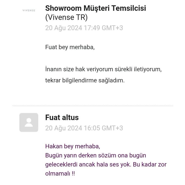 Vivense Kuruluma Kesinlikle Gelmiyor