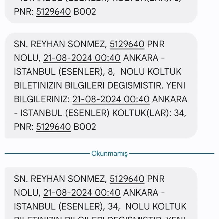 Yeni Aksaray Otobüs Bileti Koltuk Değişikliği Ve Müşteri Hizmetleri Sorunu